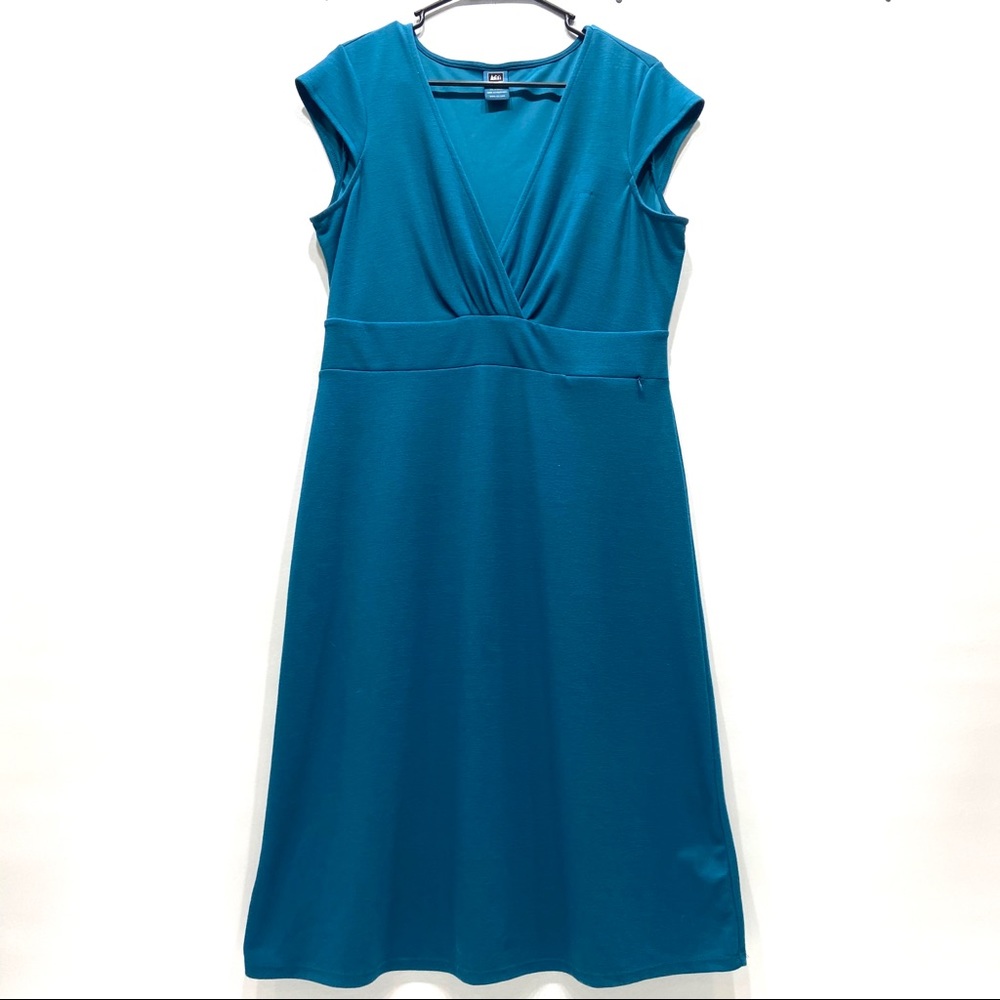 REI Dress Pocket Cap Sleeves V Neck Large